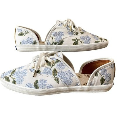 Keds x Rifle Paper Co Floral D'Orsay Sneakers Blue Hydrangea Size 9.5 | eBay US