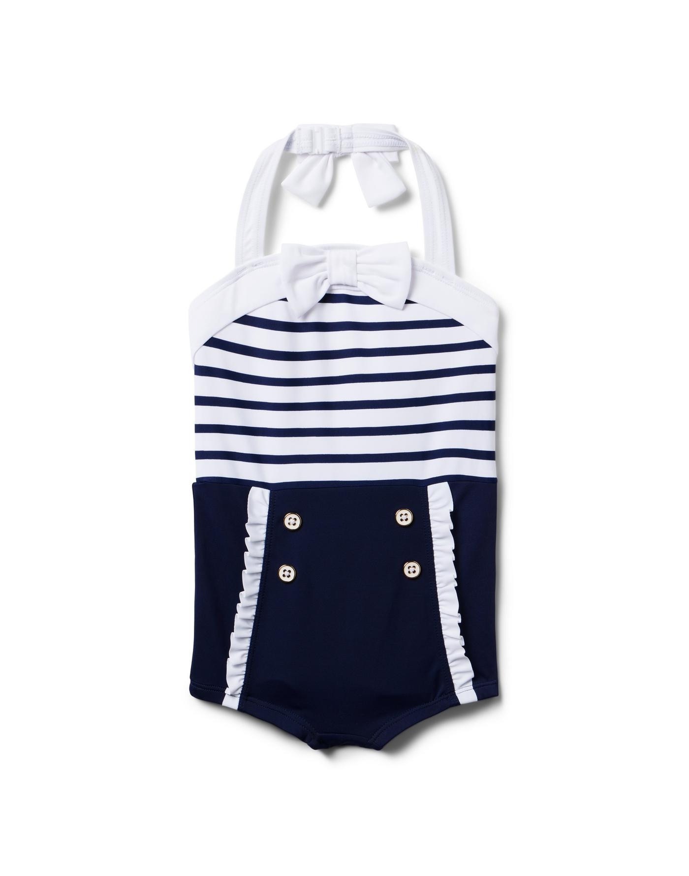 Recycled Nautical Halter Swimsuit | Janie and Jack