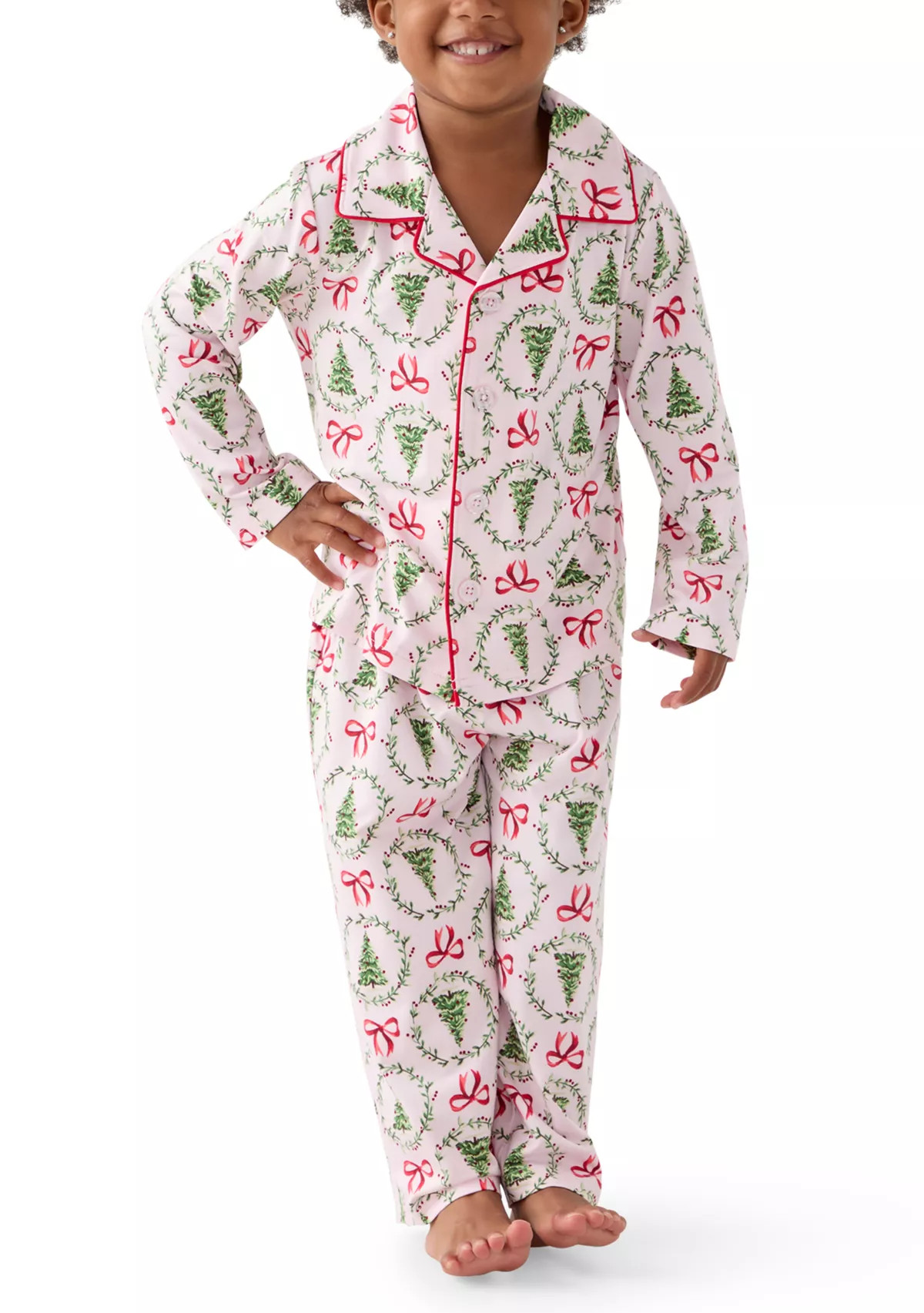Unisex Toddler Holiday Bows and Wreaths Pajama Set | Belk