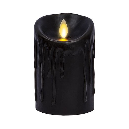 Wax Drip Flameless Pillar Candle - Black | West Elm (US)