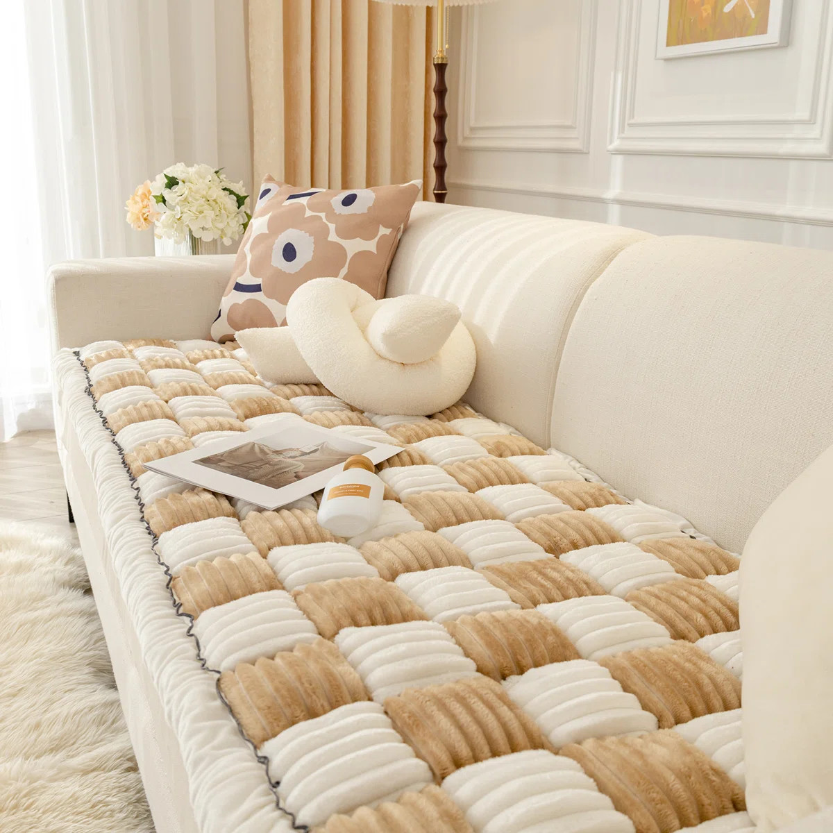 Fun Sofa Cover,Checkered Square Design,Window Seat Cushion, Bed Headboard Cushion, Tatami Mat | Wayfair North America