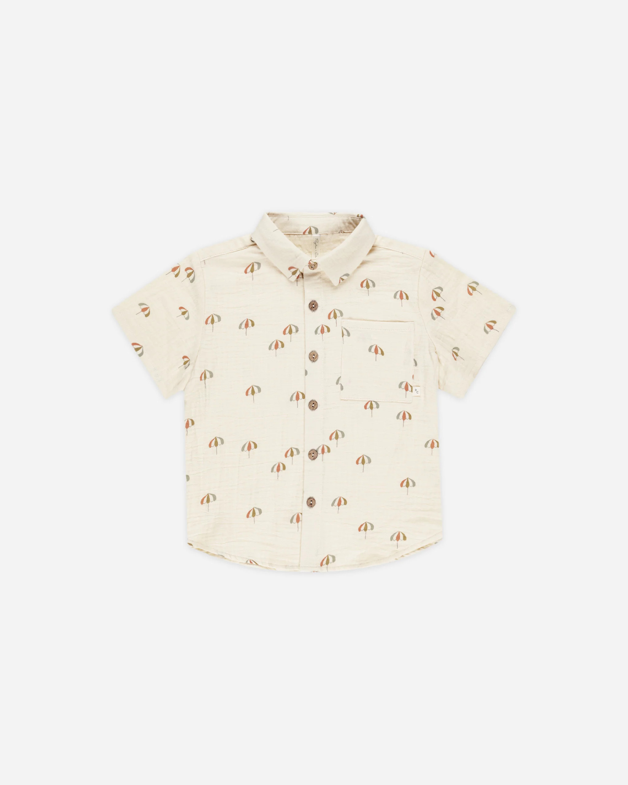 Collared Short Sleeve Shirt || Umbrellas | Rylee + Cru