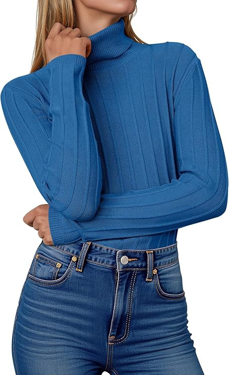 ANRABESS Turtleneck Sweaters for Women 2025 Fall Long Sleeve Dressy Casual Slim Soft Fitted Basic... | Amazon (US)