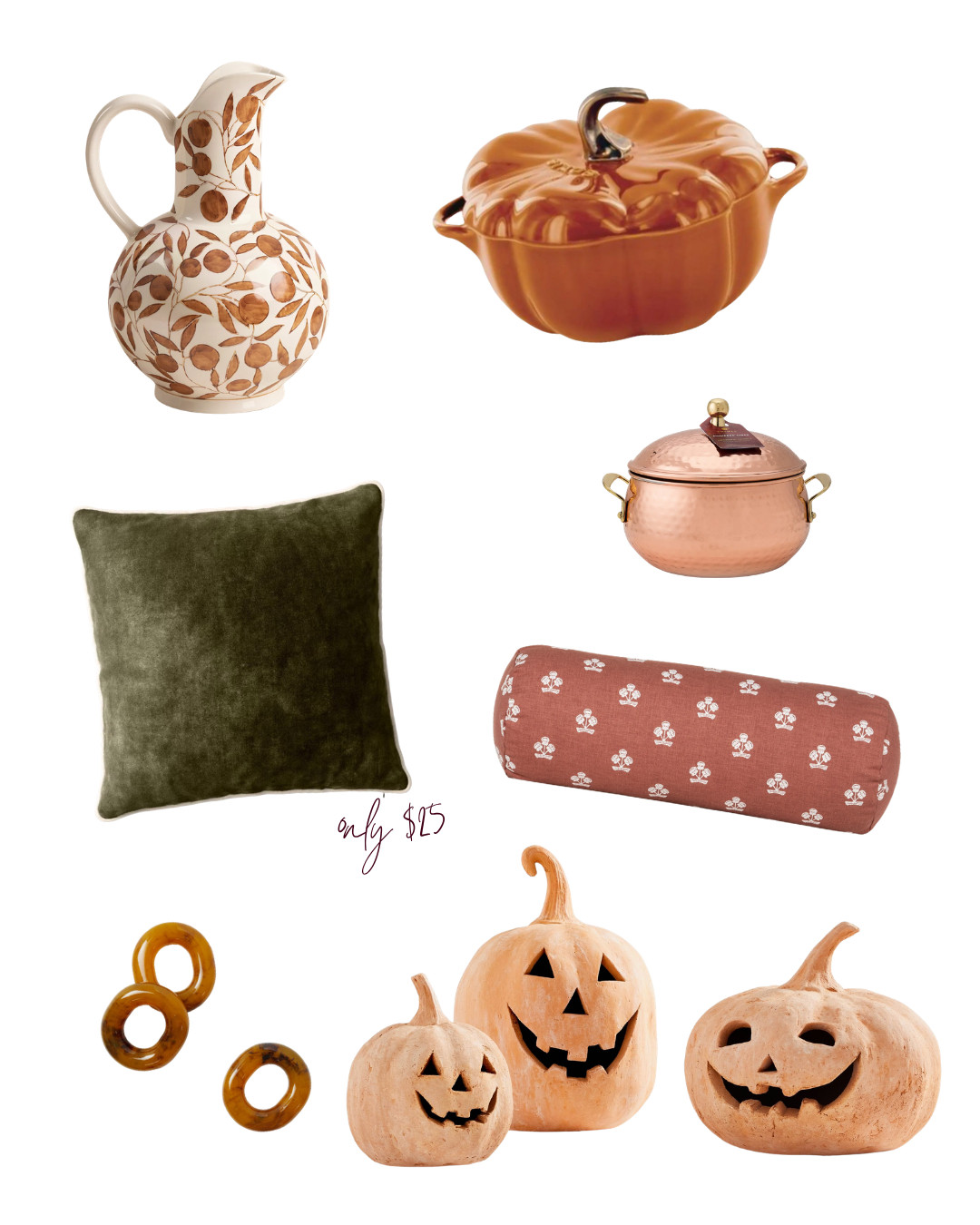 Fall home decor that looks expensive but everything's under $100 🕯️🛒everything linked. Comment SHOP and I'll DM the details 💌

Terracotta pumpkins, a Staub pumpkin cocotte, cozy throw pillows, and the candles I light on repeat all season. I always look for a mix of statement and everyday pieces — the copper pot candle and velvet pillow are the two I reach for first when it starts to feel like fall.

[fall home decor under $100, affordable fall decor, Staub pumpkin cocotte, fall candles, throw pillows]
#fallhomedecor #falldecorating #budgetfriendlydecor

 

 #LTKSeasonal #LTKHome