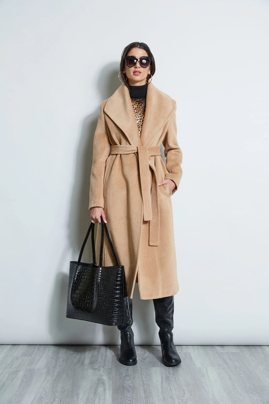 Brushed Wrap Maxi Coat | Elie Tahari