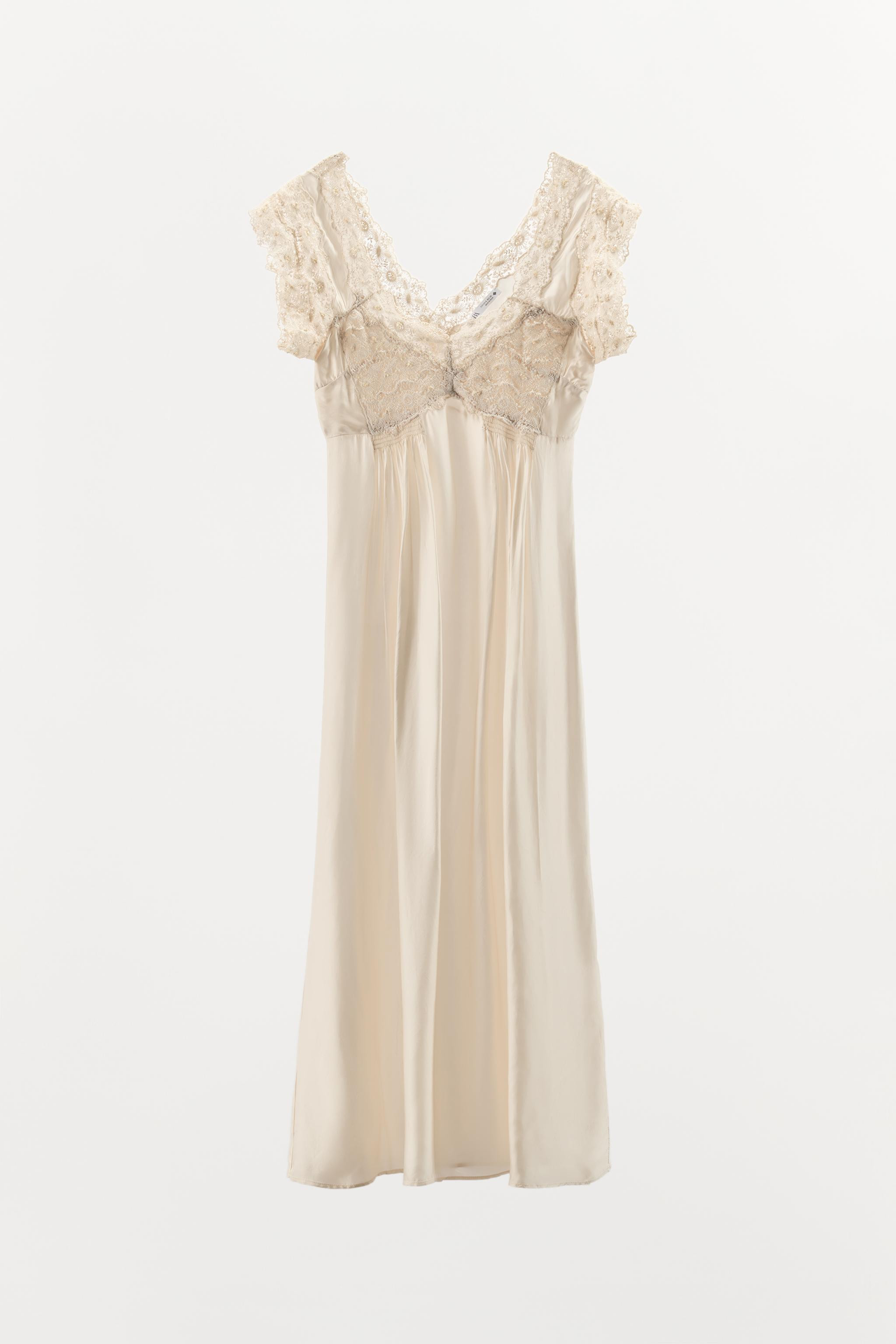 SATIN EFFECT LACE SLIP DRESS | Zara US