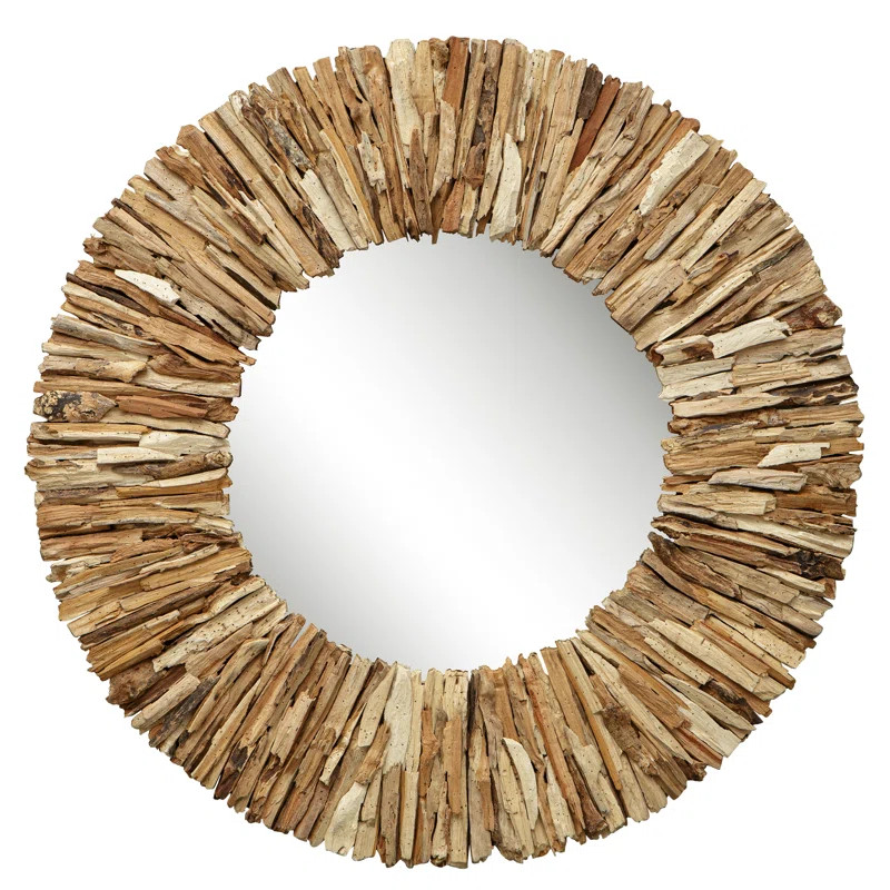 Felix Round Wood Wall Mirror | Wayfair North America