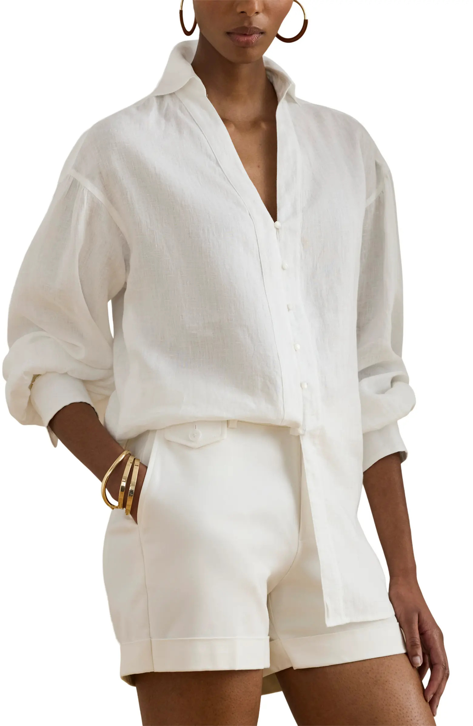Relaxed Fit Linen Button-Up Shirt | Nordstrom
