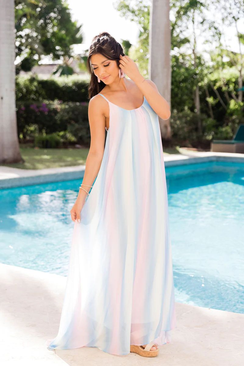 Oceans Of Love Multi Ombre Maxi Dress | Pink Lily