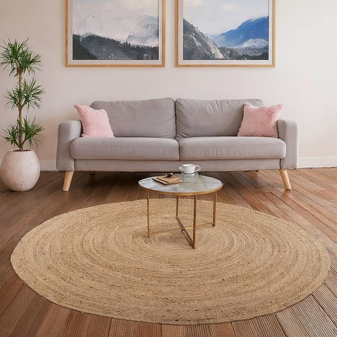 REDEARTH · Round Area Rug - Hand Woven Braided 100% Natural Jute - Artisan Made Reversible Boho ... | Amazon (US)