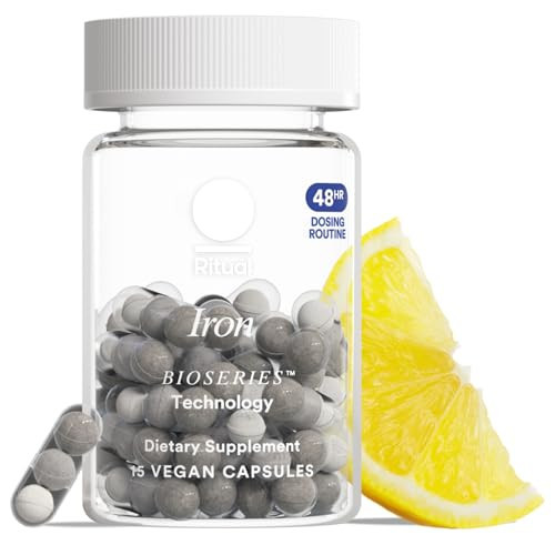 Ritual Iron Supplement to Support Low Iron Levels 60 mg | 48-hour Dosing Routine with BioSeries™ Technology plus Vitamin A and C. Designed for Optimal Absorption and Minimal GI Discomfort* 15 Servings | Amazon (US)