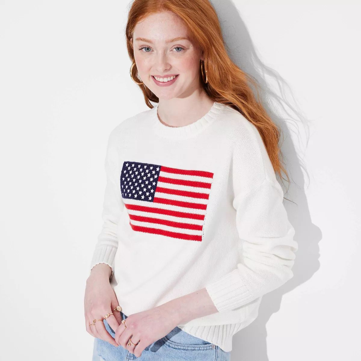USA White Pullover