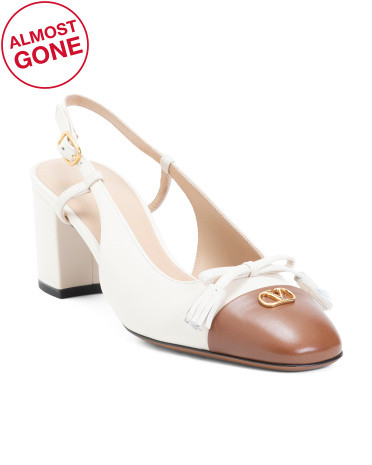 Made In Italy Leather Valet Du Roi Slingback Pumps | TJ Maxx