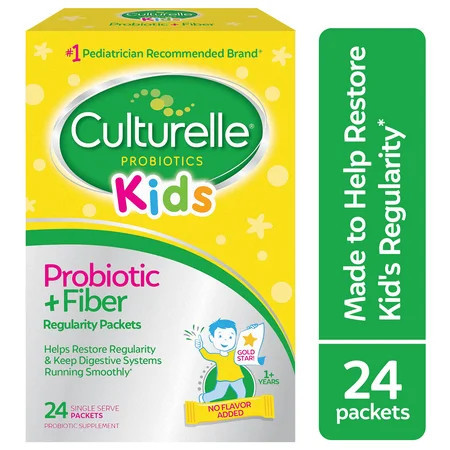Culturelle Probiotics Kids Probiotic + Fiber Daily Ready-to-Mix Supplement, Digestive Regularity Support for Children, No Flavor Added, 24 Packets | Walmart (US)
