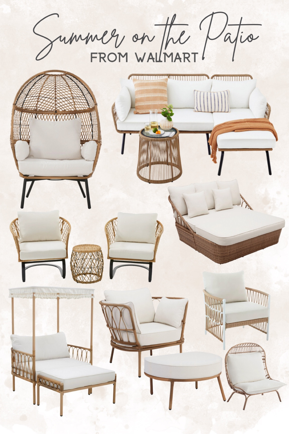 Create your perfect outdoor oasis for Summer from Walmart!! The wicker and rattan patio furniture is my absolute favorite, and looks so chic. You know I love my egg chair the most too! 

#walmartpartner 
#WalmartPartner #WalmartHome#WelcomeToYourWalmart#WalmartOutdoorOasis #WalmartPatioFinds #IYWYK


#LTKhome #LTKSeasonal #LTKFind