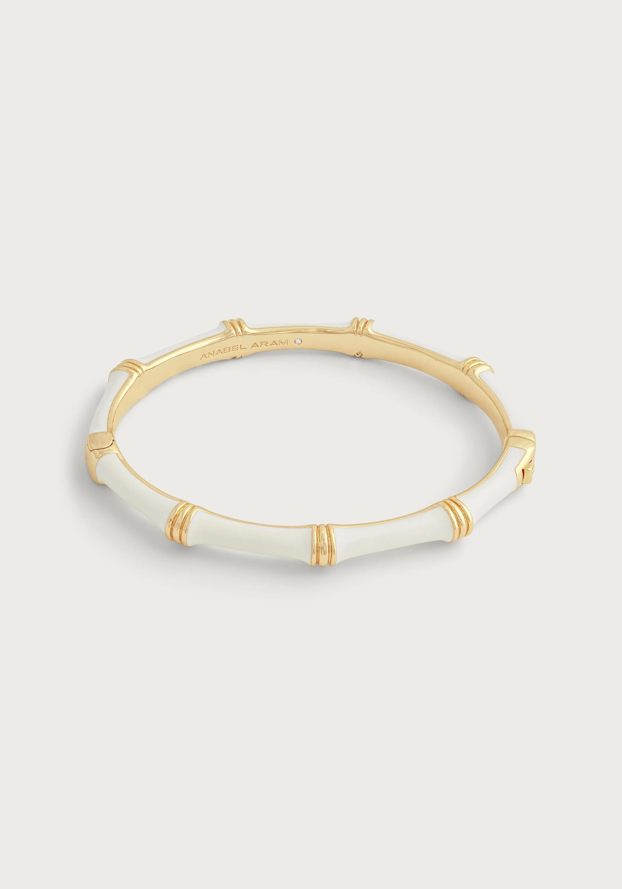 Bamboo Enameled Hinged Bangle | Anabel Aram