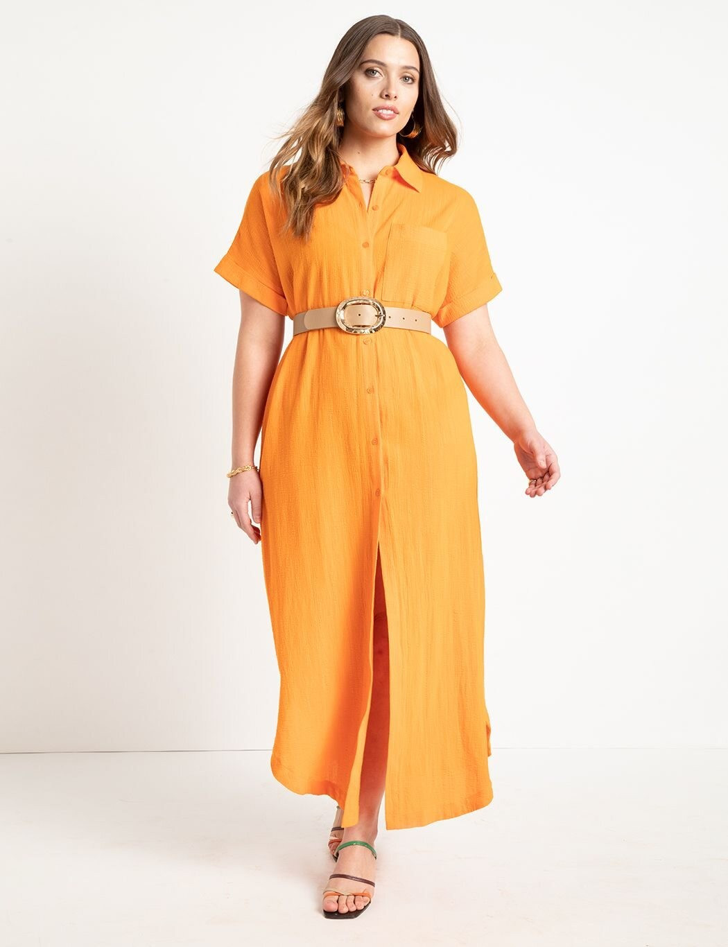 Maxi Shirtdress Coverup | Eloquii