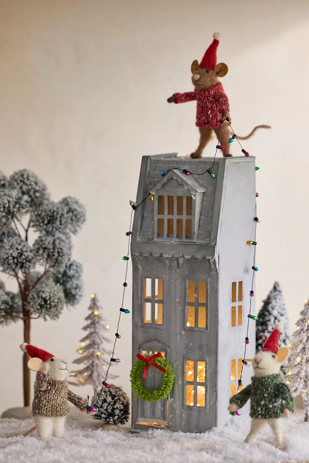 Twinkle Light Mouse Trio Felt Critters | Anthropologie (US)