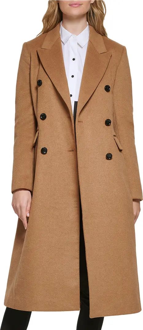 Karl Lagerfeld Paris Wool Blend Double Breasted Coat | Nordstrom | Nordstrom