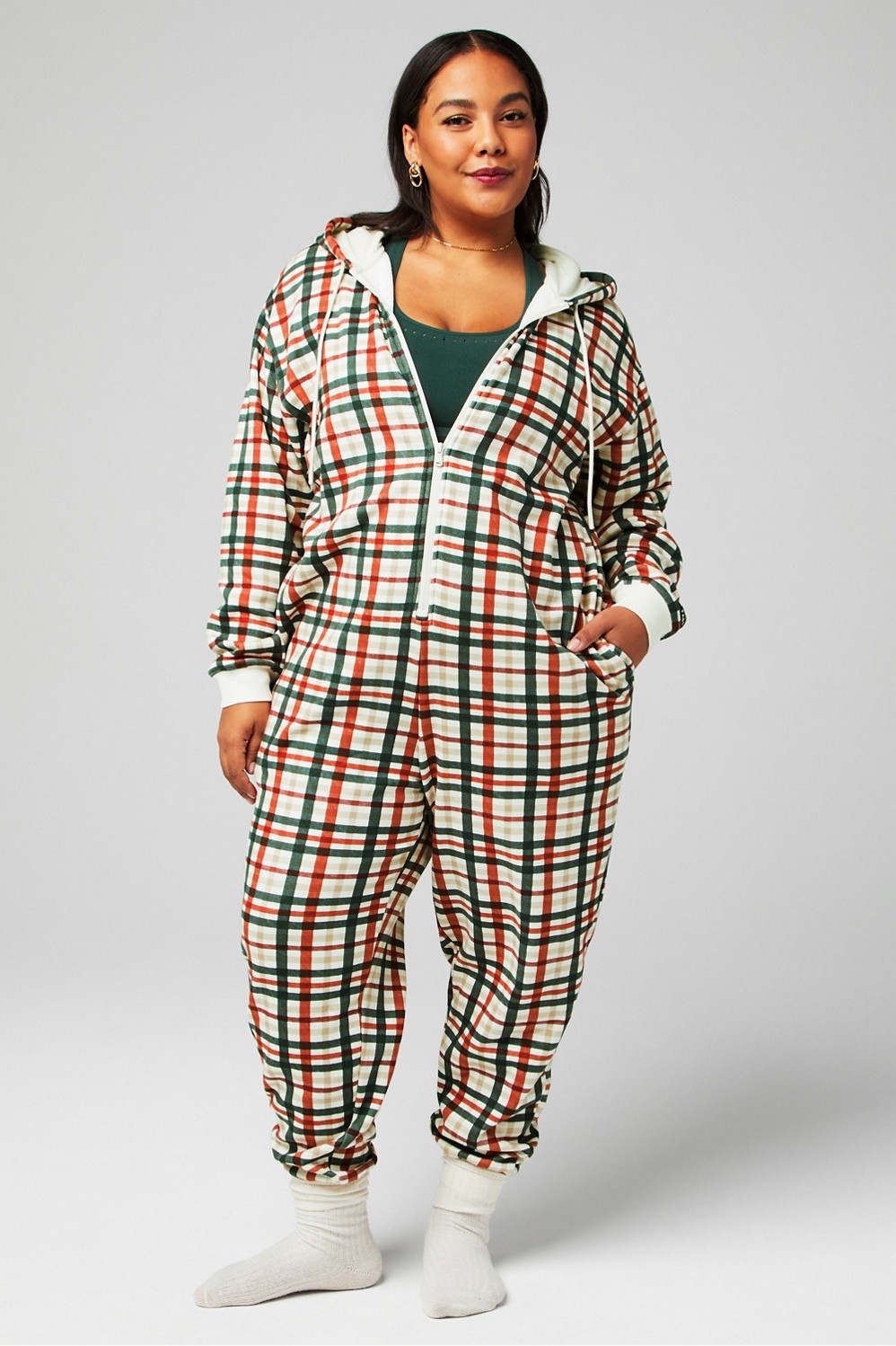 Cozy Fleece Hooded Onesie | Fabletics - North America