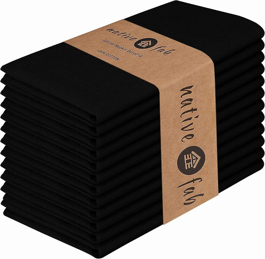 Native Fab Cloth Dinner Napkins Set of 12 Cotton 17x17 Absorbent Soft Restaurant Hotel Quality - ... | Amazon (US)