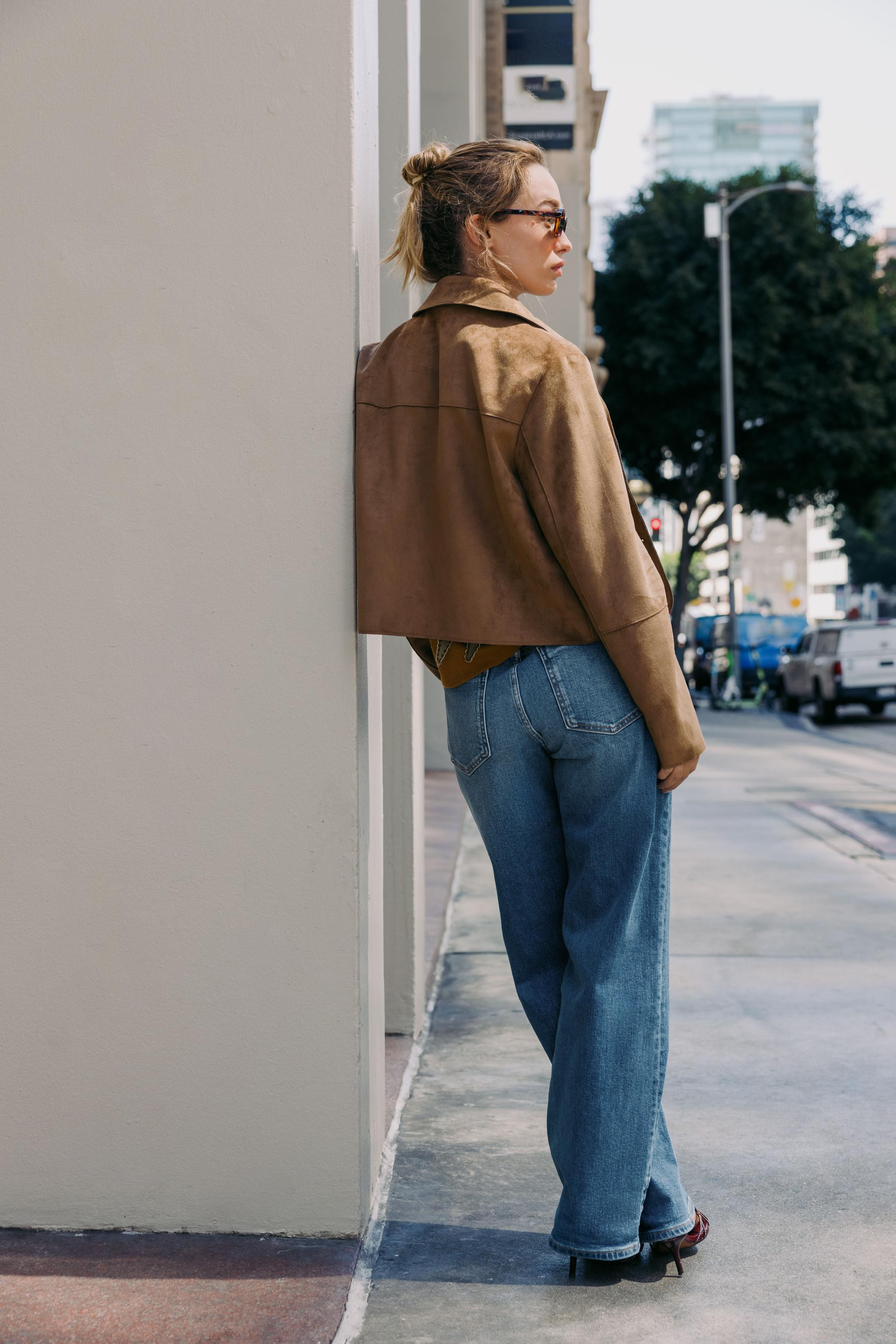 FAUX SUEDE CROPPED JACKET | Zara UK