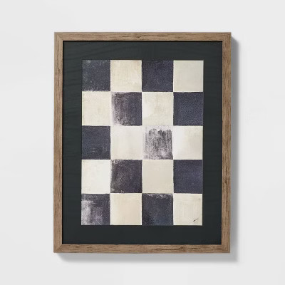 16" x 20" Checkerboard Framed Underglass with Mat Brown - Threshold™ designed with Studio McGee | Target