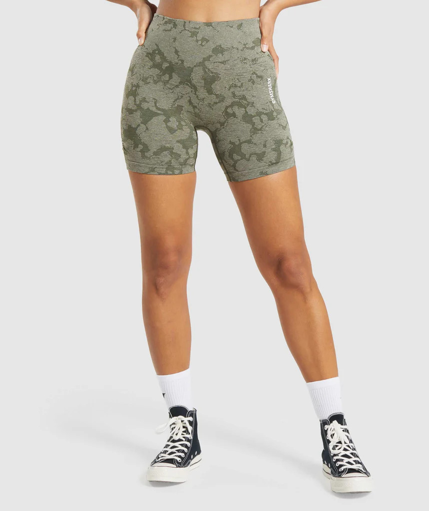 Gymshark Adapt Camo Seamless Shorts - Green | Gymshark (Global)