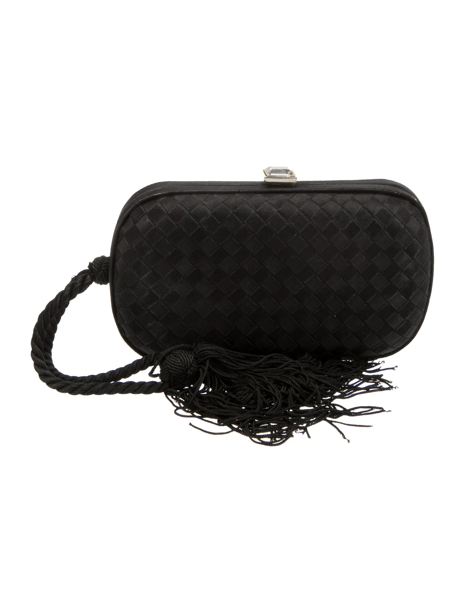 Intrecciato Satin Tassel Knot Clutch | The RealReal