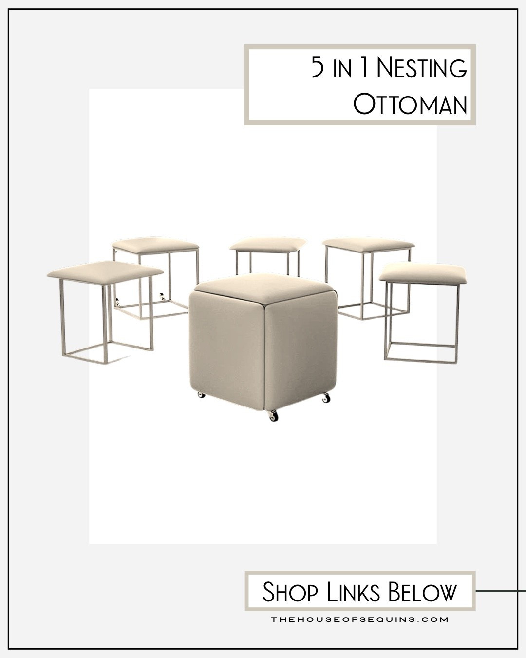 Home hacks, Nesting ottoman, small space living, apartment hacks