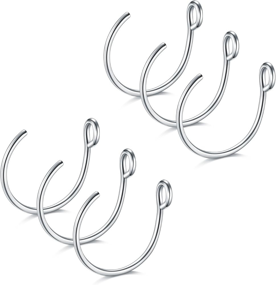 D.Bella 20G Fake Piercing Jewelry Hoop for Faux Lip Septum Nose Ring Set,8mm | Amazon (US)