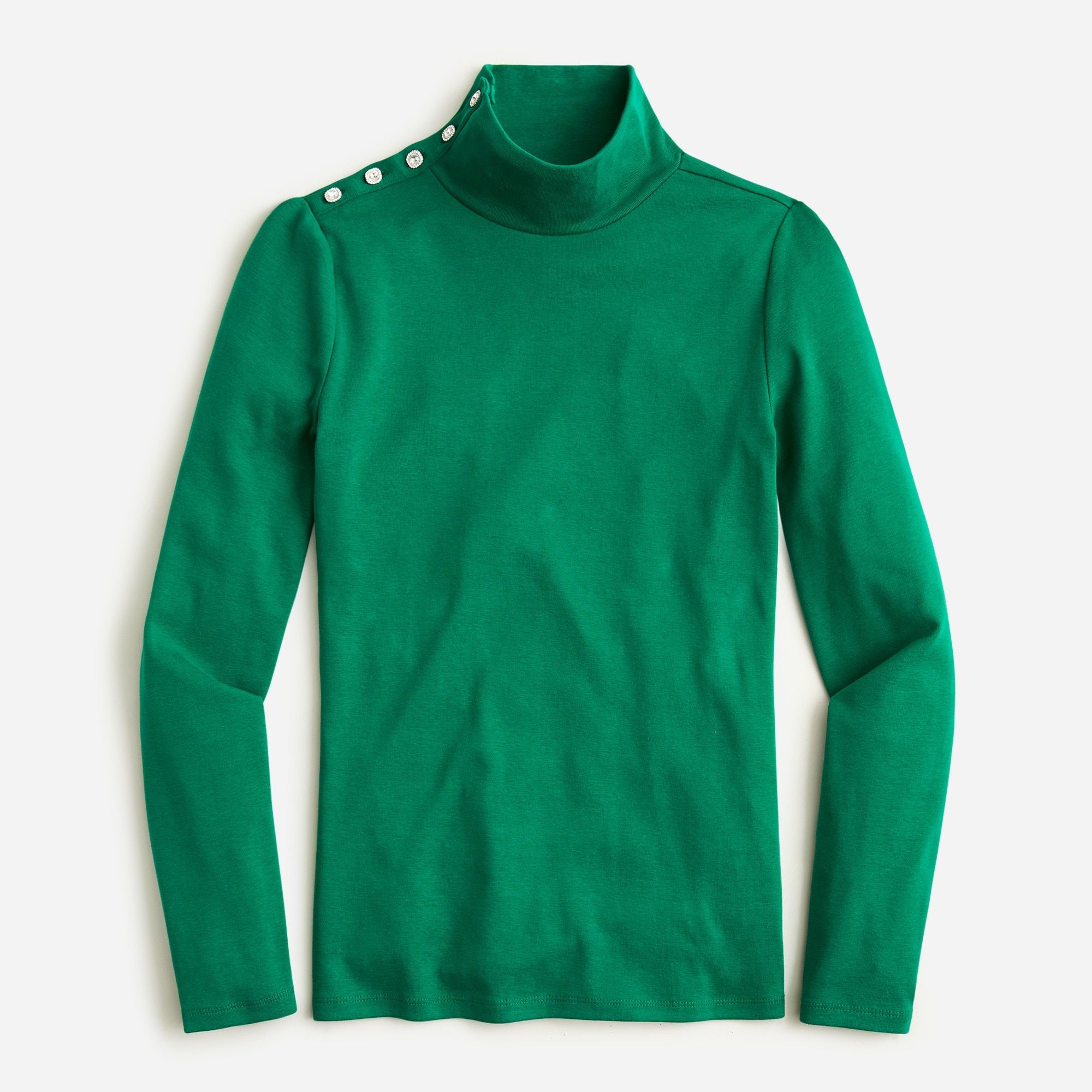 Perfect-fit turtleneck with jewel buttons | J.Crew US