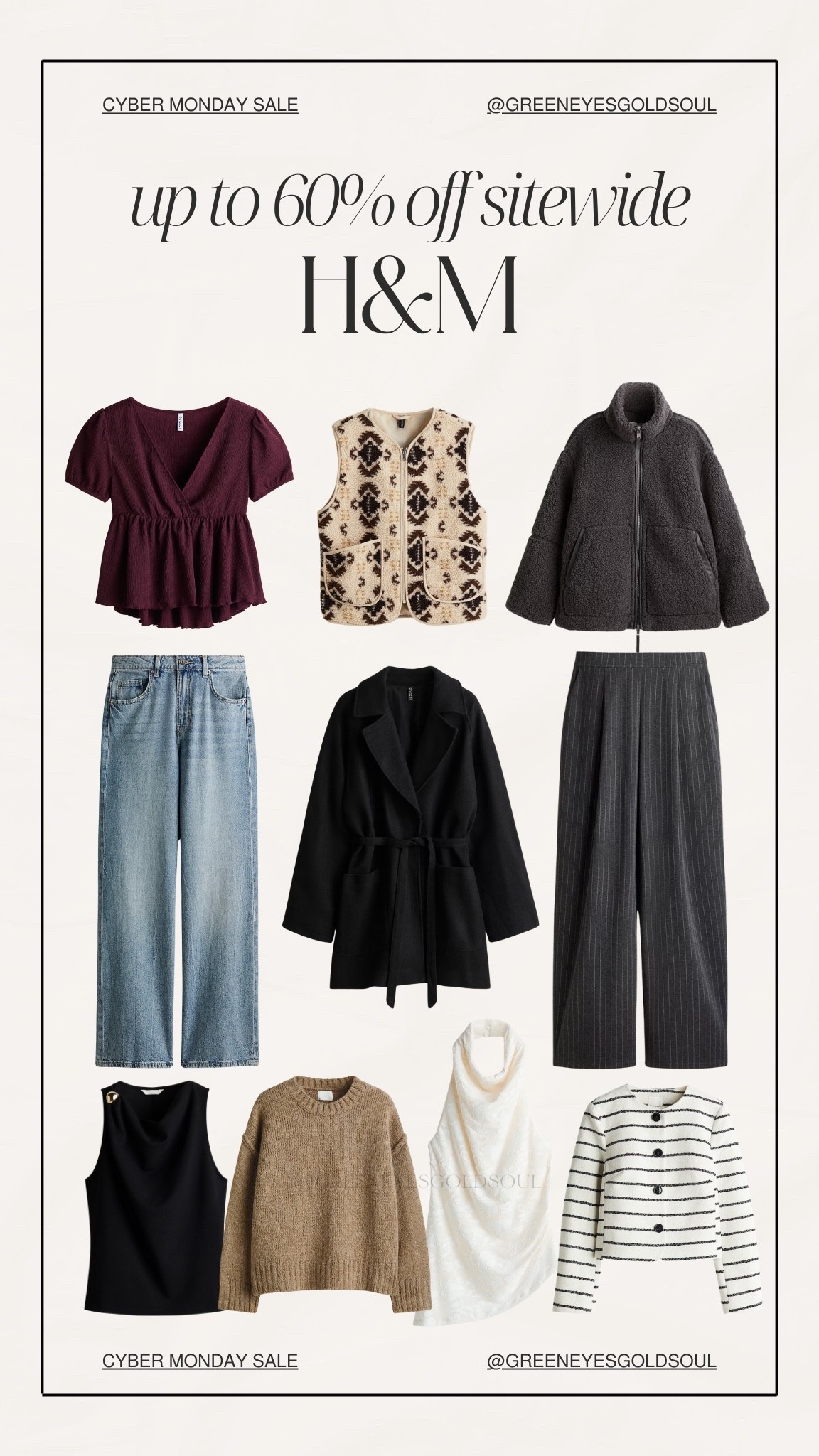 H&M cyber Monday sale - up to 60% off the entire store! 

Jeans, loose, trousers, pants, coat, teddy, fleece, winter, blouse, vest, sweater, work wear, fall, winter, Christmas, December 

#LTKSaleAlert #LTKCyberWeek