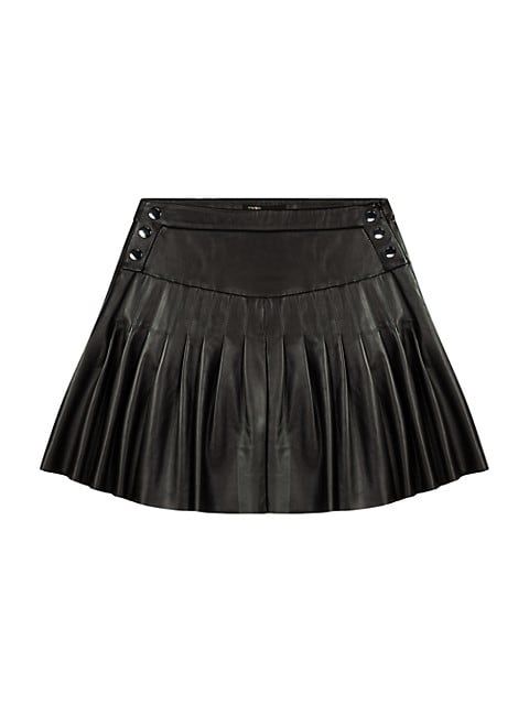 Maje Junia Pleated Leather Mini Skirt | Saks Fifth Avenue