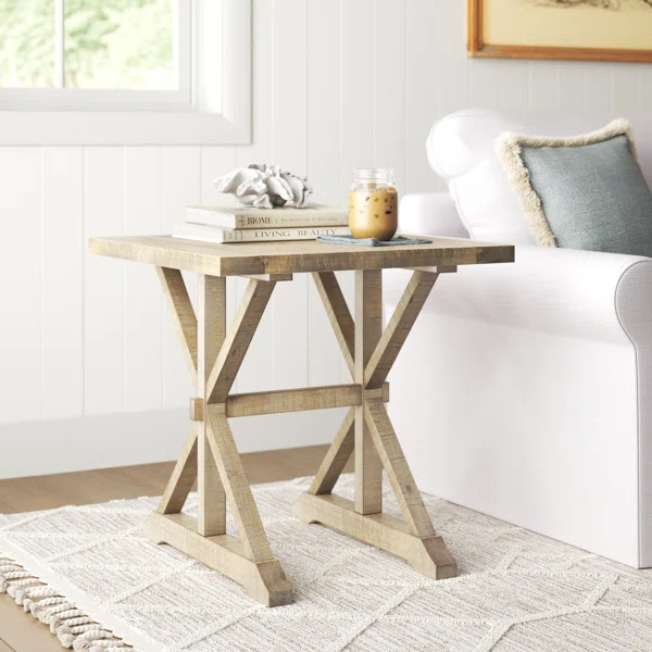 Averi Solid Wood Trestle End Table | Wayfair North America
