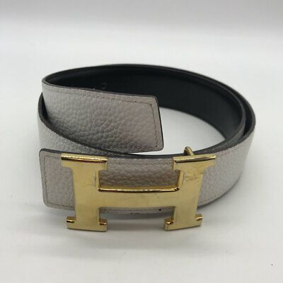 Hermes White Leather Belt Size 80 | eBay US