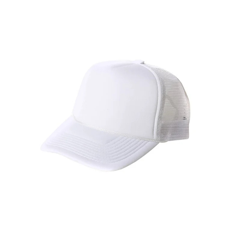 Retro Foam & Mesh Trucker Baseball Hat, White | Walmart (US)