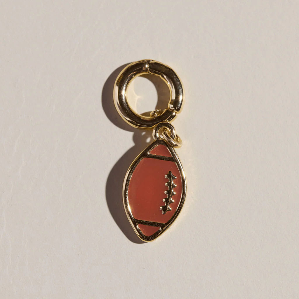 Football Charm | Nickel and Suede