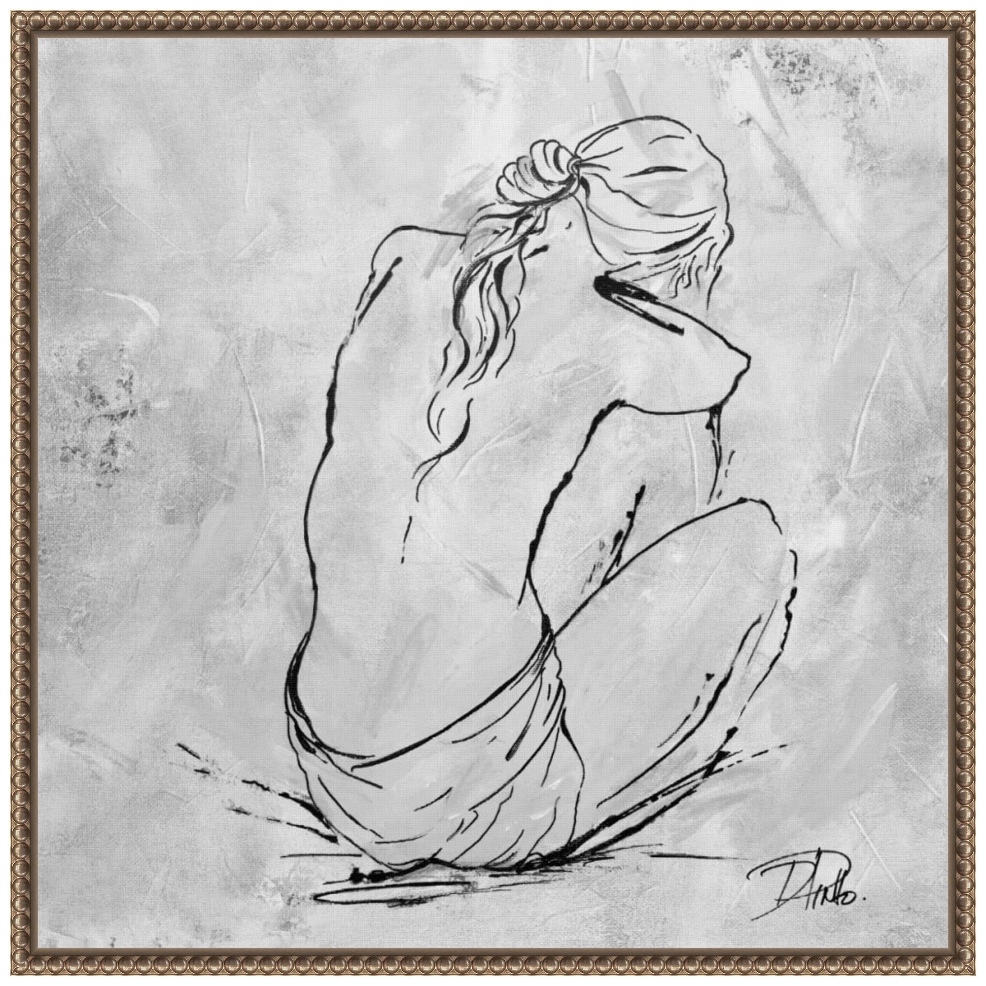 Amanti Art Framed Canvas Wall Art 22x22 Nude Sketch I by Patricia Pinto, Framed Wall Art Canvas, ... | Amazon (US)