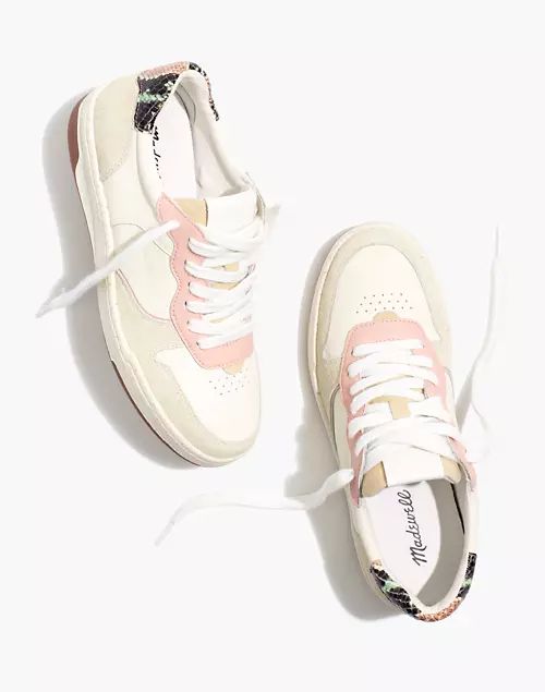 Court Sneakers in Colorblock Suede and Snakeskin Embossed Leather | Madewell