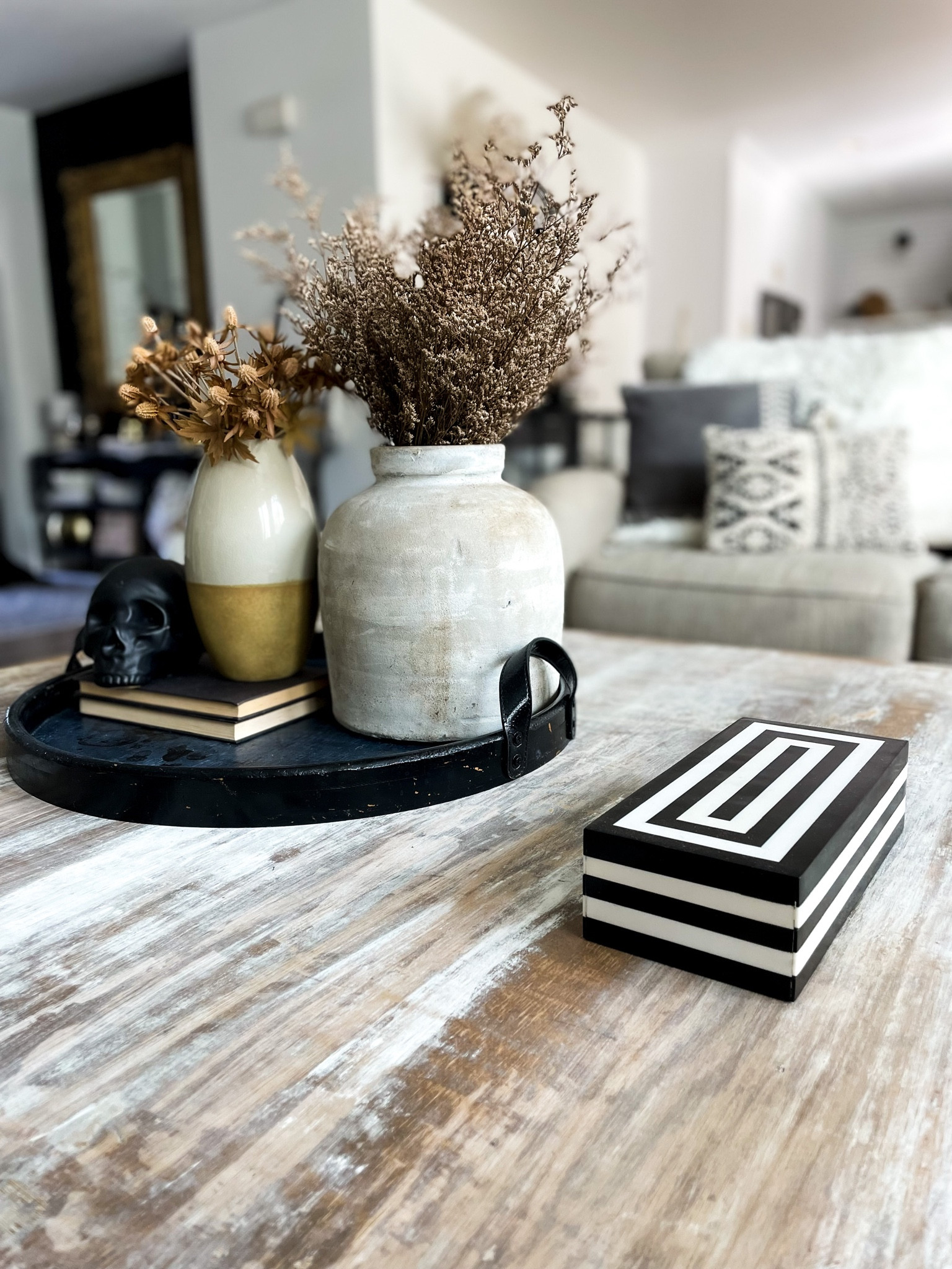 Fall coffee table decor

Fall stems
Rustic vase
Ceramic pot
Fall flowers
Dried flowers
Remote control decorative box


#LTKhome #LTKSeasonal #LTKstyletip