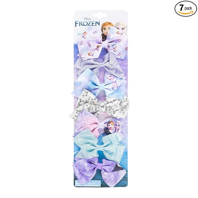 Disney Frozen II Girls 7 Piece Princess Hair Bow Set, Alligator Clip, Accessories for Ages 3+ | Amazon (US)
