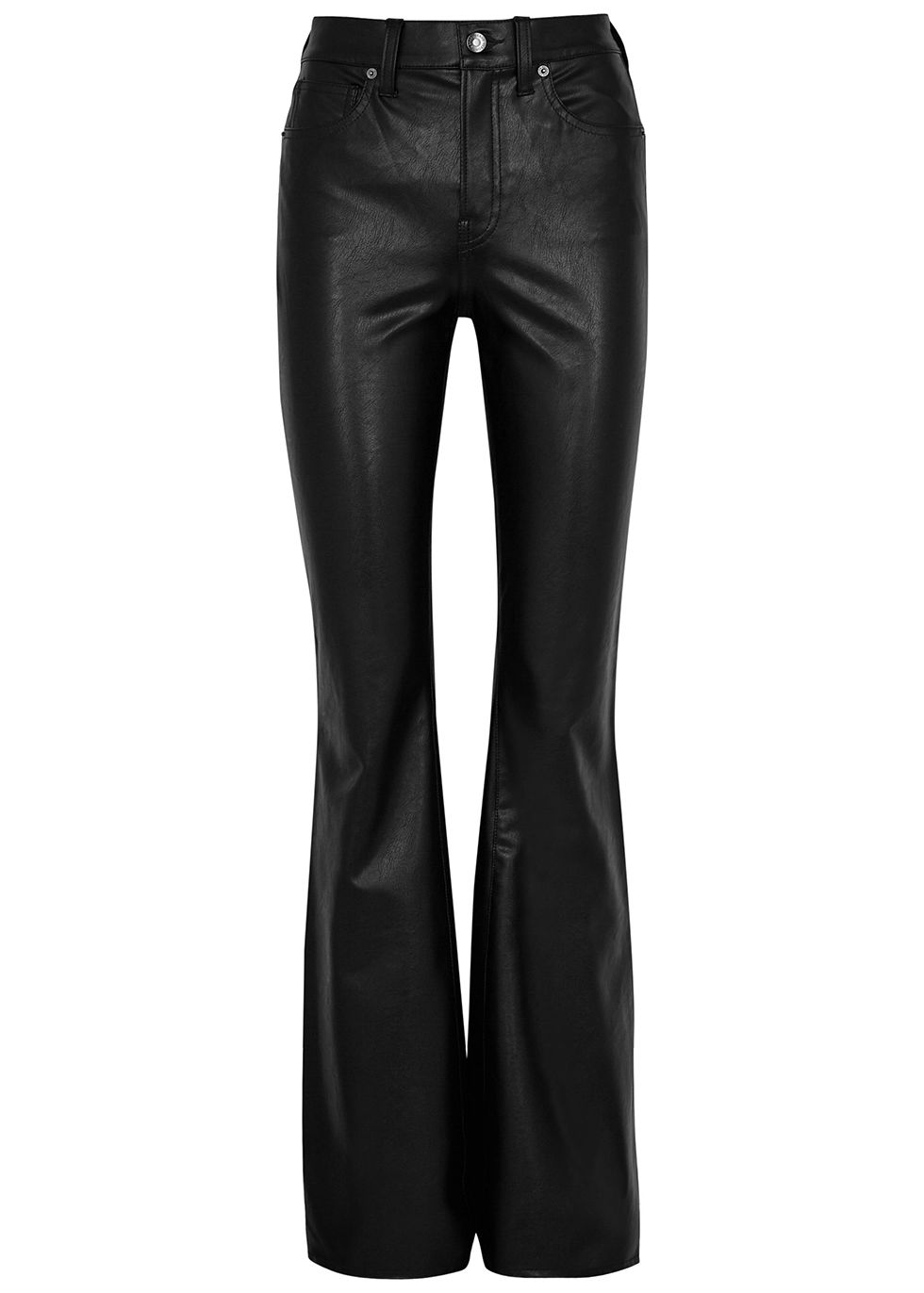 Beverly black flared-leg vegan leather trousers | Harvey Nichols 