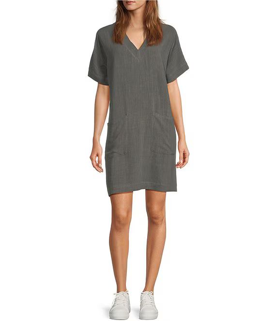 Vienna V-Neck Short Sleeve Shift Dress | Dillard's