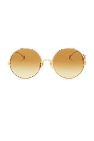 Chloe Iconic Round Sunglasses in Metallic Gold | FWRD 