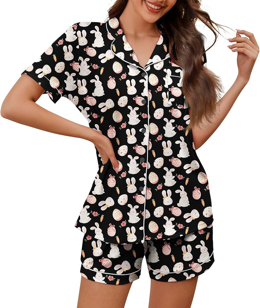 Passionate Adventure Womens Pajamas Set Short Sleeve Soft Pj Sleepwear Loungewear Button Up Pyjam... | Amazon (CA)