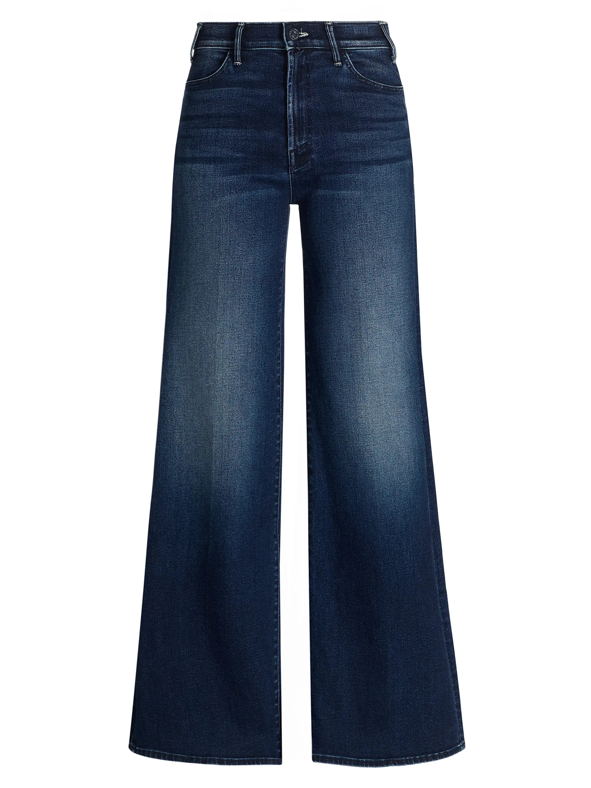 Mother The Hustler Roller Sneak High-Rise Flare Jeans | Saks Fifth Avenue | Saks Fifth Avenue