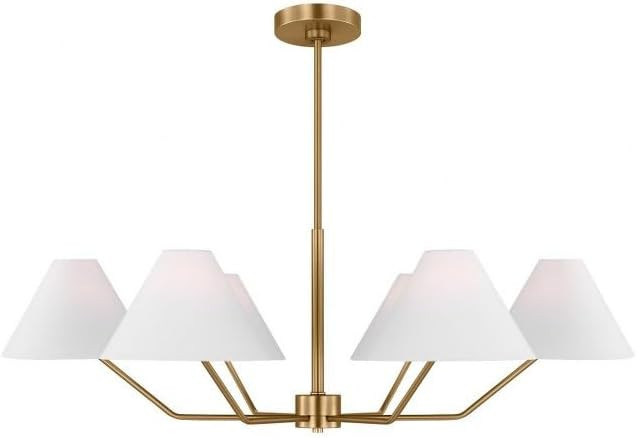 Scott Living Burke Transitional 6-Light Indoor dimmable Large Chandelier in Satin Brass Gold Fini... | Amazon (US)