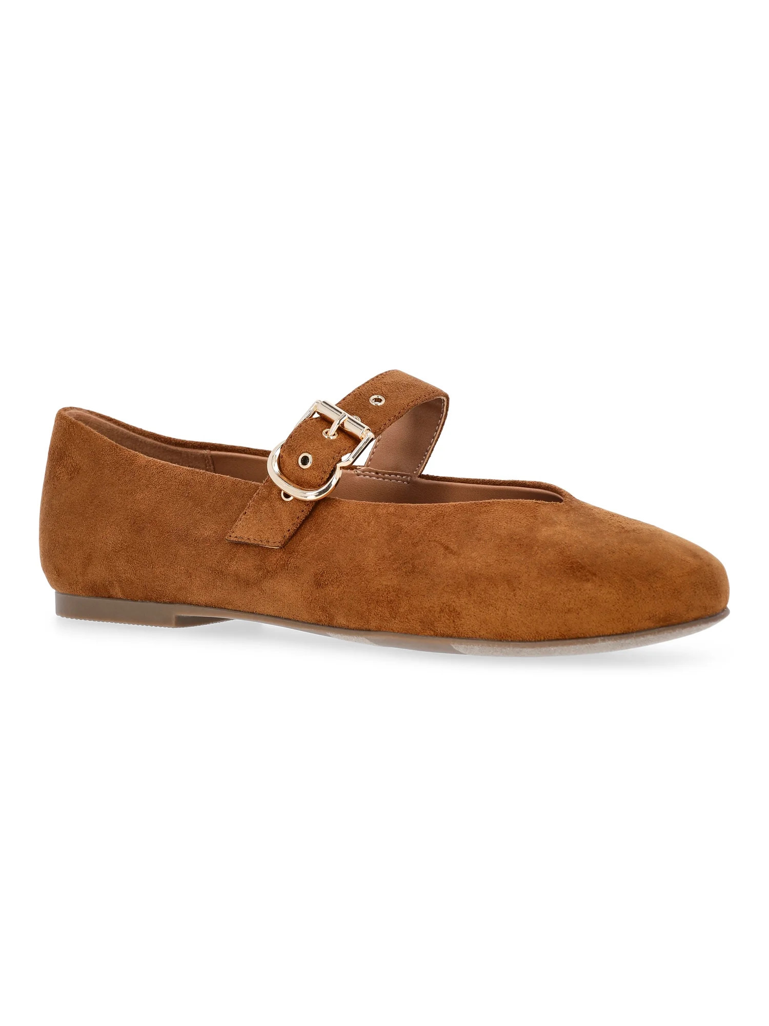 Free Assembly Women's Faux Suede Mary Jane Ballet Flats | Walmart (US)