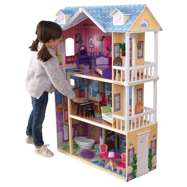 KidKraft My Dreamy Dollhouse with Lights & Sounds, Elevator and 14 Accessories | Walmart (US)